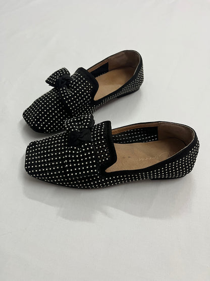 Black Studded Bow Flats, EU36.5