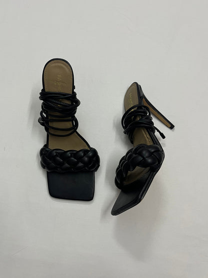 Black Braided Lace-Up Heels, EU40