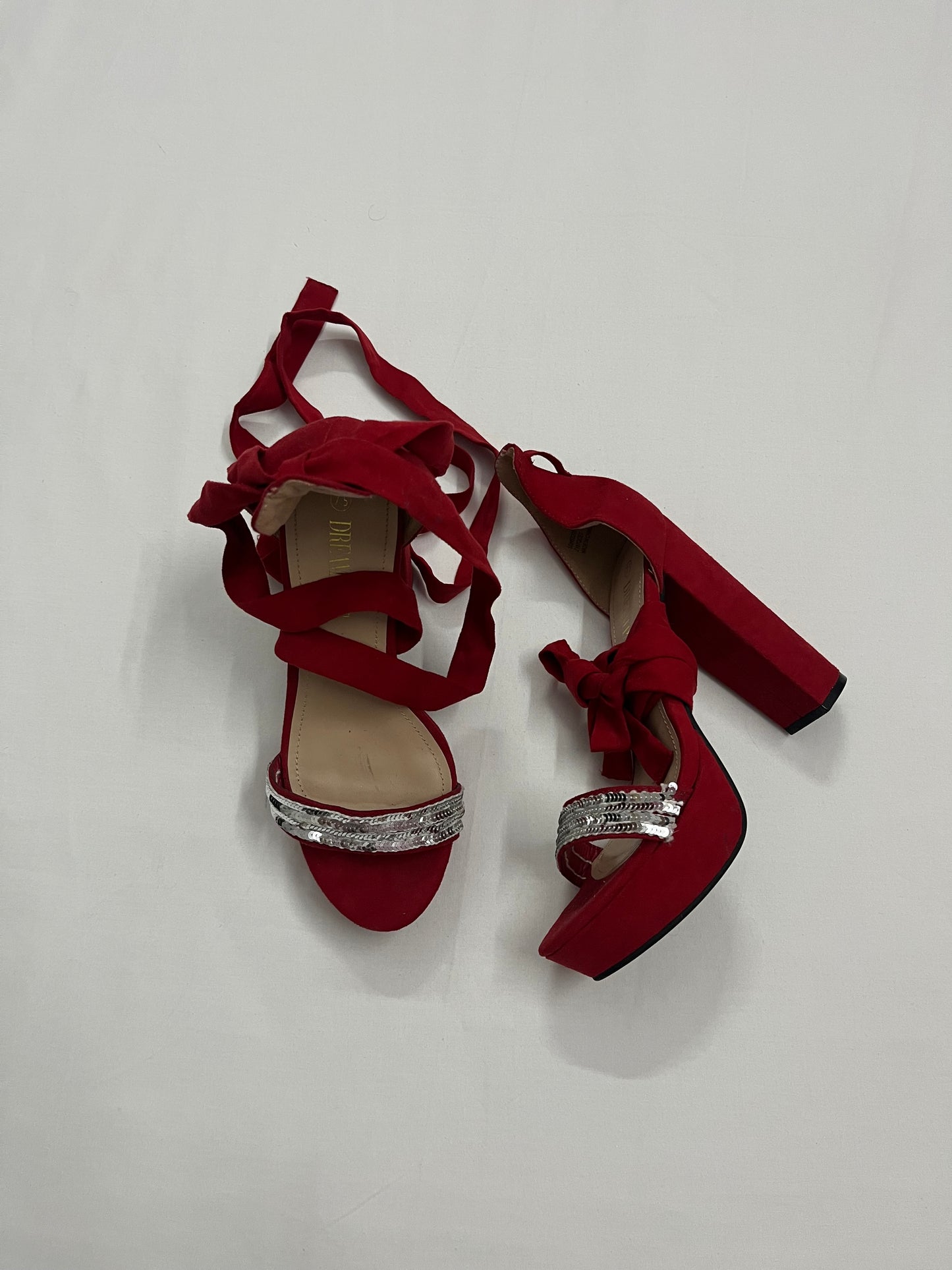 Suede Lace-Up Platform Heels, EU38