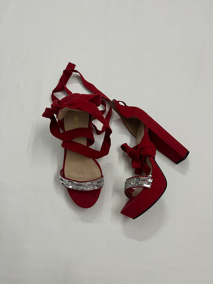 Suede Lace-Up Platform Heels, EU38