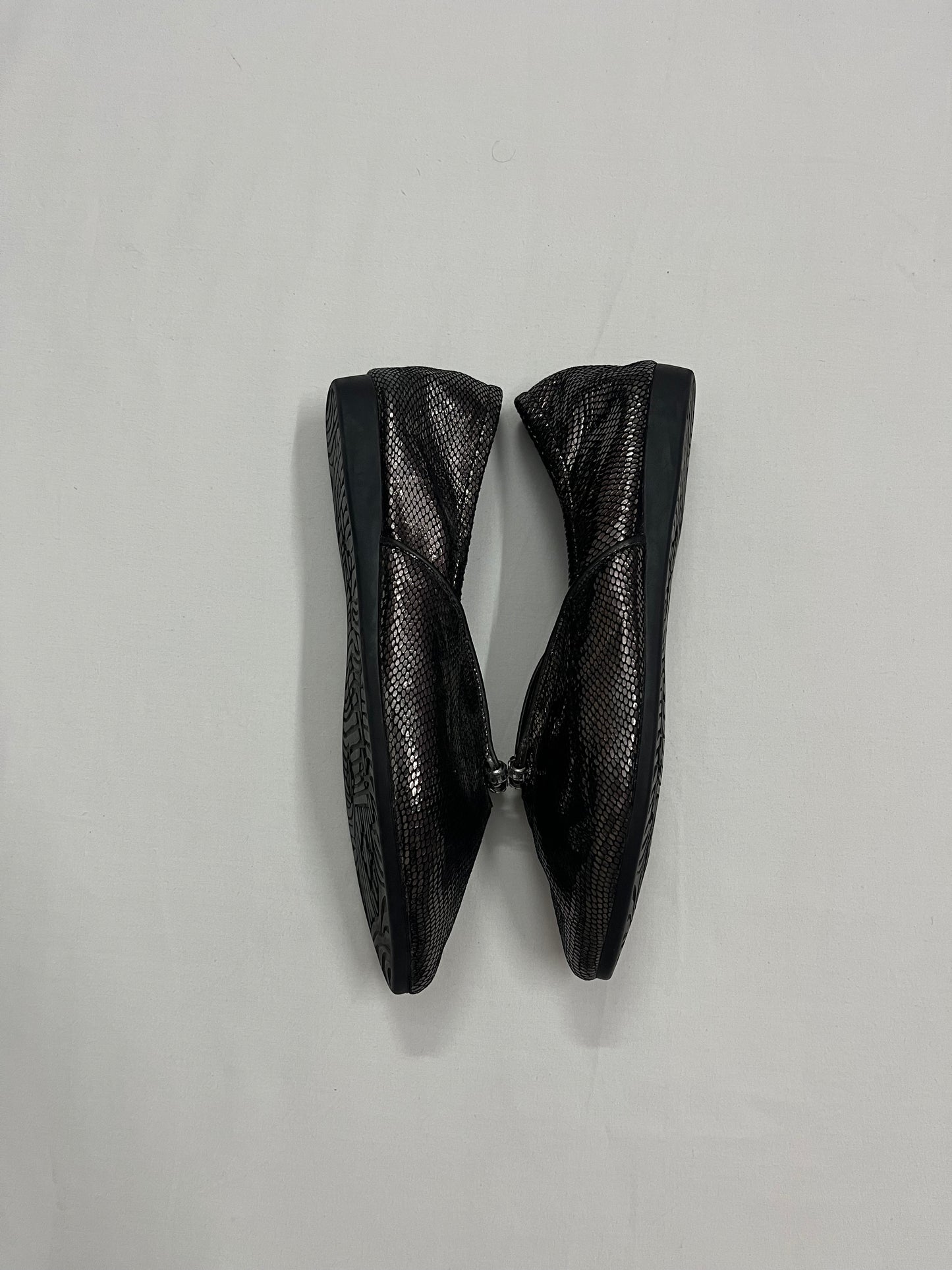 Metallic Snakeskin Printed Ballet Pumps, EU41