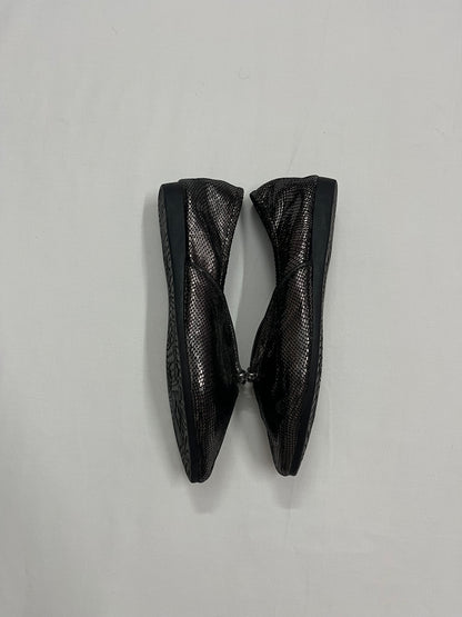 Metallic Snakeskin Printed Ballet Pumps, EU41