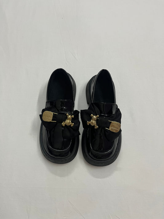 Teddy Pin Bow Chunky Loafers, EU36.5