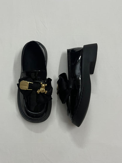 Teddy Pin Bow Chunky Loafers, EU36.5
