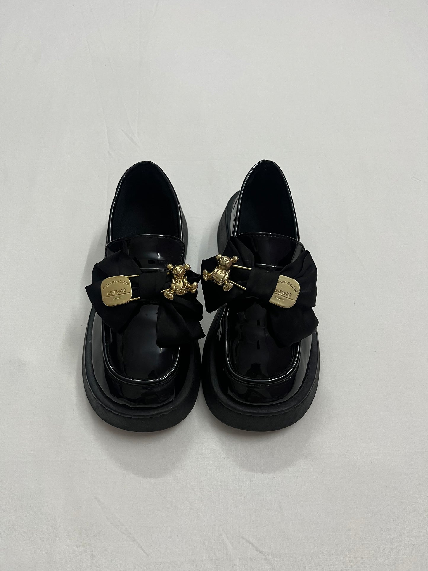 Teddy Pin Bow Chunky Loafers, EU36.5