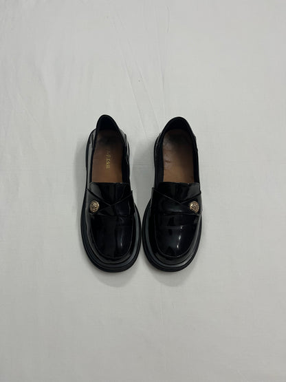 Gold-Button Patent Loafers, EU37