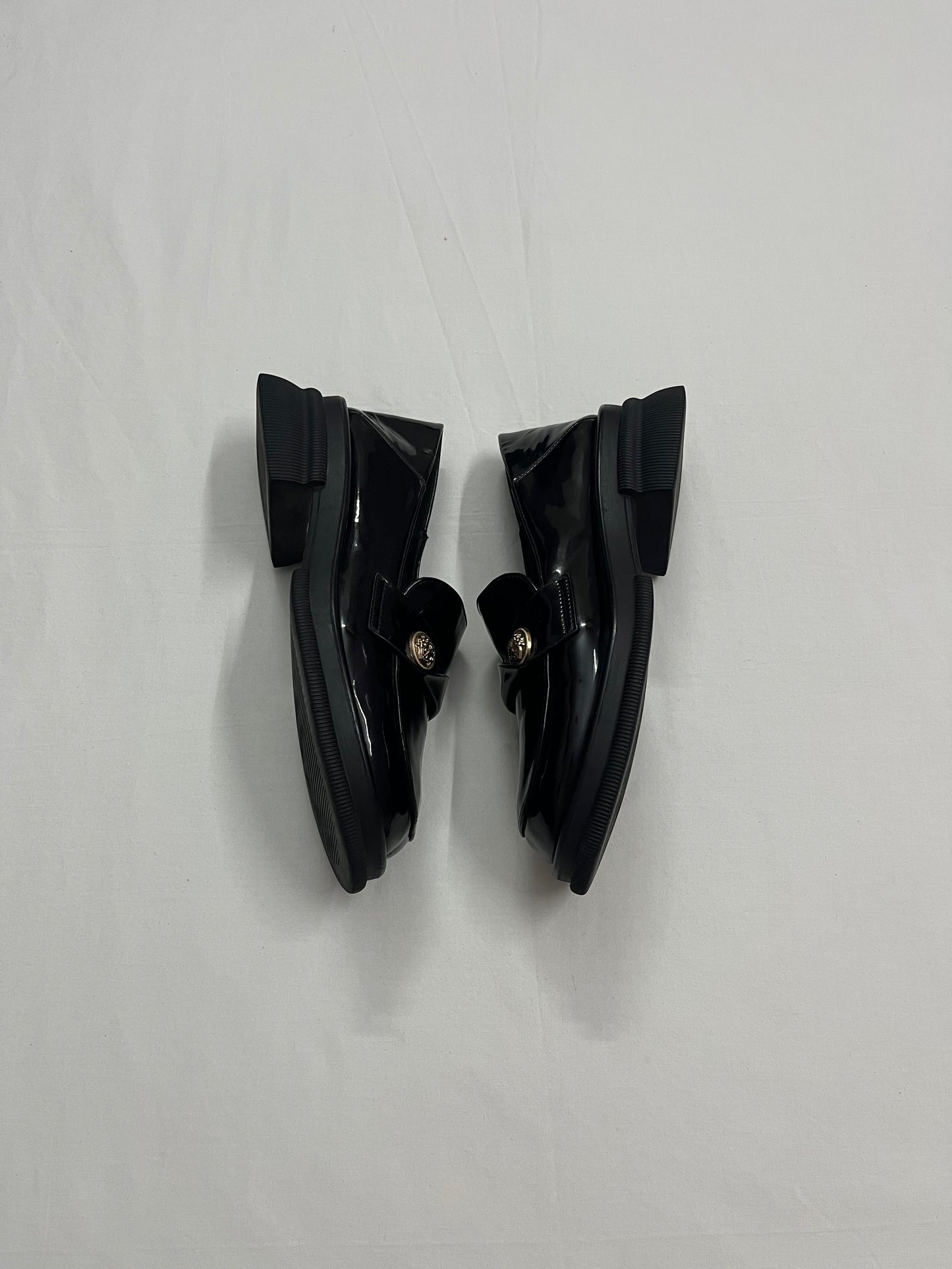 Gold-Button Patent Loafers, EU37