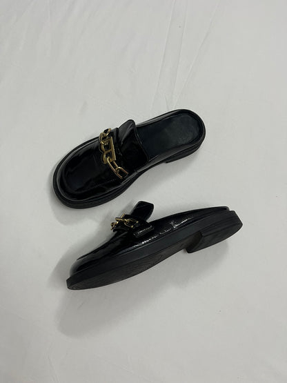 Gold-Chain Mule Loafers, EU38
