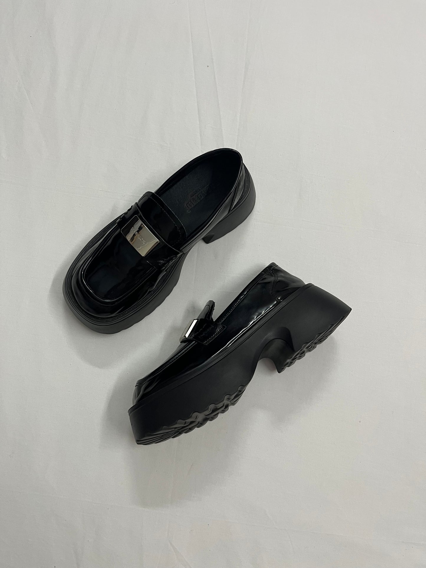 Metal Buckle Chunky Platform Loafers, EU36.5