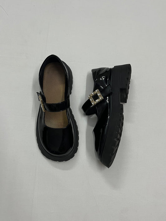 Glitz Platform Patent Mary Janes, EU36.5