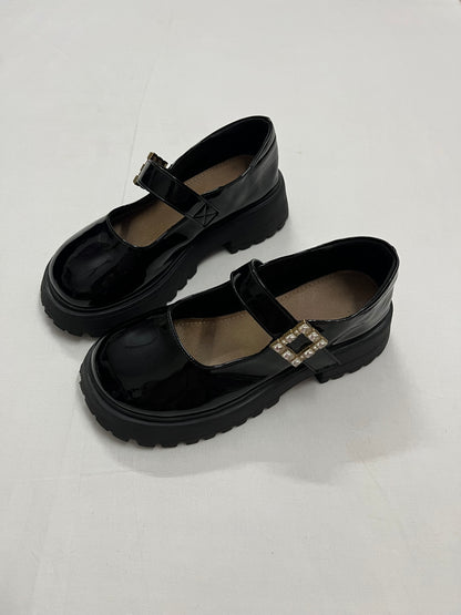 Glitz Platform Patent Mary Janes, EU36.5