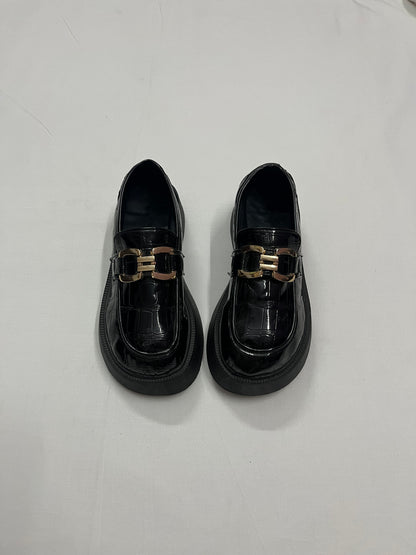 Gotham Croc Wedge Platform Loafers, EU36
