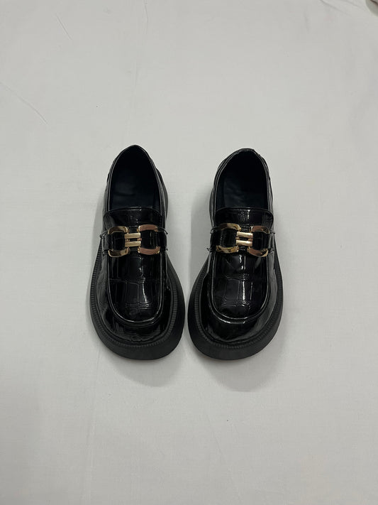 Gotham Croc Wedge Platform Loafers, EU36