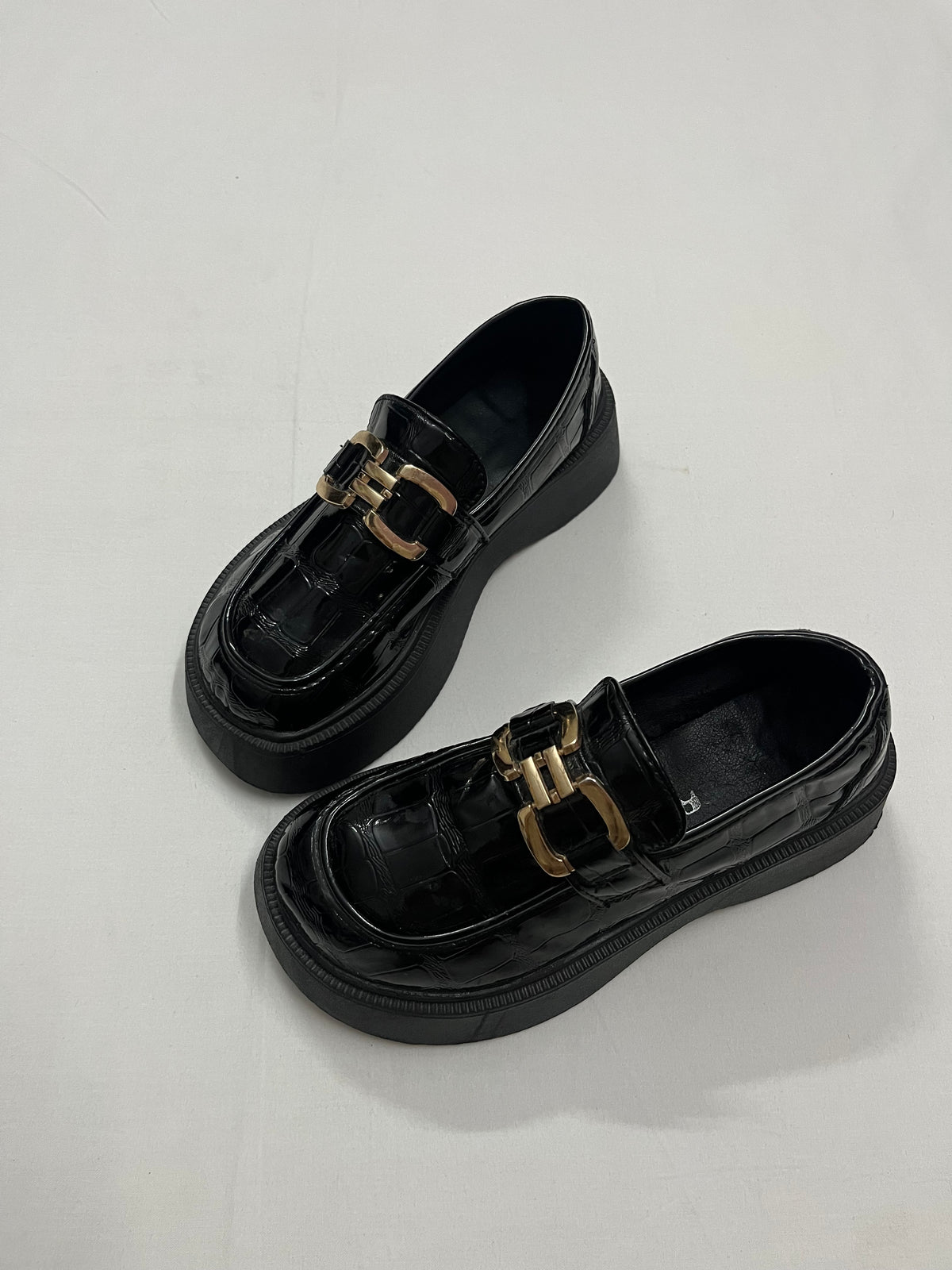 Gotham Croc Wedge Platform Loafers, EU36