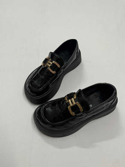 Gotham Croc Wedge Platform Loafers, EU36