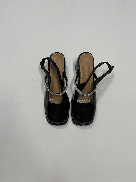 Rhinestone Low Block Heels, EU39